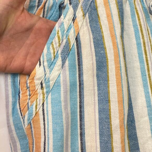 Linen Rayon Pull on Drawstring Sz M boho beach summer shorts coastal Old Money - Picture 2 of 11